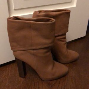 Joie tan leather boots, 4 inch heel